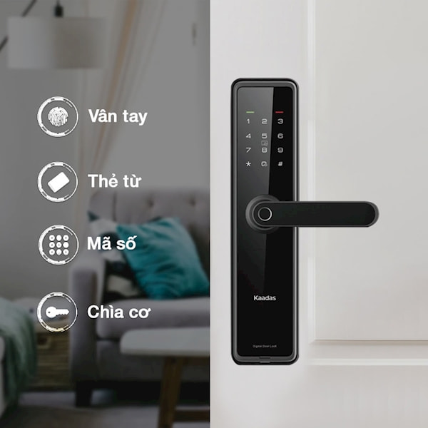 Kaadas L8-5 với mức giá khoảng 6 triệu là lựa chọn khóa cửa mật khẩu thích hợp cho nhà phố, căn hộ.