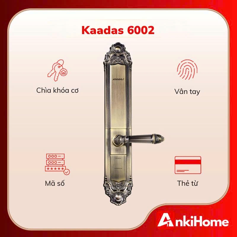 Khóa thông minh Kaadas 6002 không chỉ là một thiết bị an ninh mà còn là món đồ nội thất đẳng cấp mà gia chủ không nên bỏ qua.