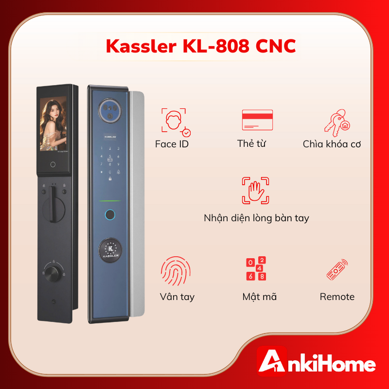 Kaadas R8-5GL với thiết kế kẹp không cần khoan kính tiện lợi.