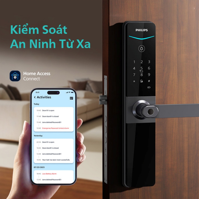 Chủ homestay có thể dễ dàng quản lý từ xa mà không cần có mặt tại chỗ nhờ tính năng mở khóa và cấp mã qua ứng dụng điện thoại.