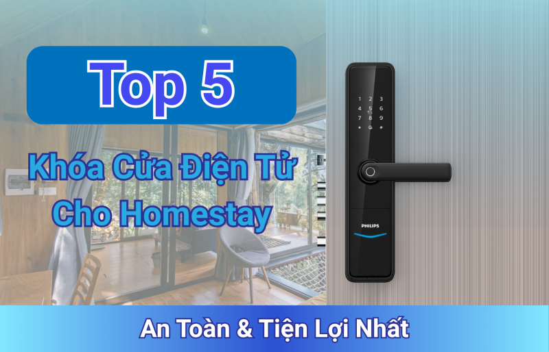 Khóa điện tử thông minh mang lại sự an toàn và tiện lợi tối ưu, rất phù hợp cho chủ homestay hiện đại cần quản lý chuyên nghiệp.