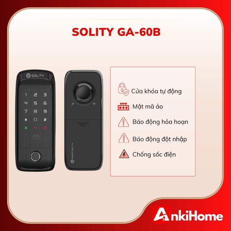 SOLITY GA-60 có thiết kế Deadbolt siêu mỏng (độ dày chỉ 19.1mm)