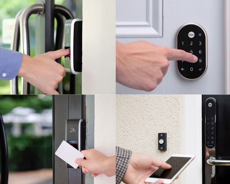 Khóa cửa điện tử được chia thành 4 loại phổ biến gồm khóa vân tay, khóa thẻ từ, khóa mật mã và khóa điện tử tích hợp đa phương thức.