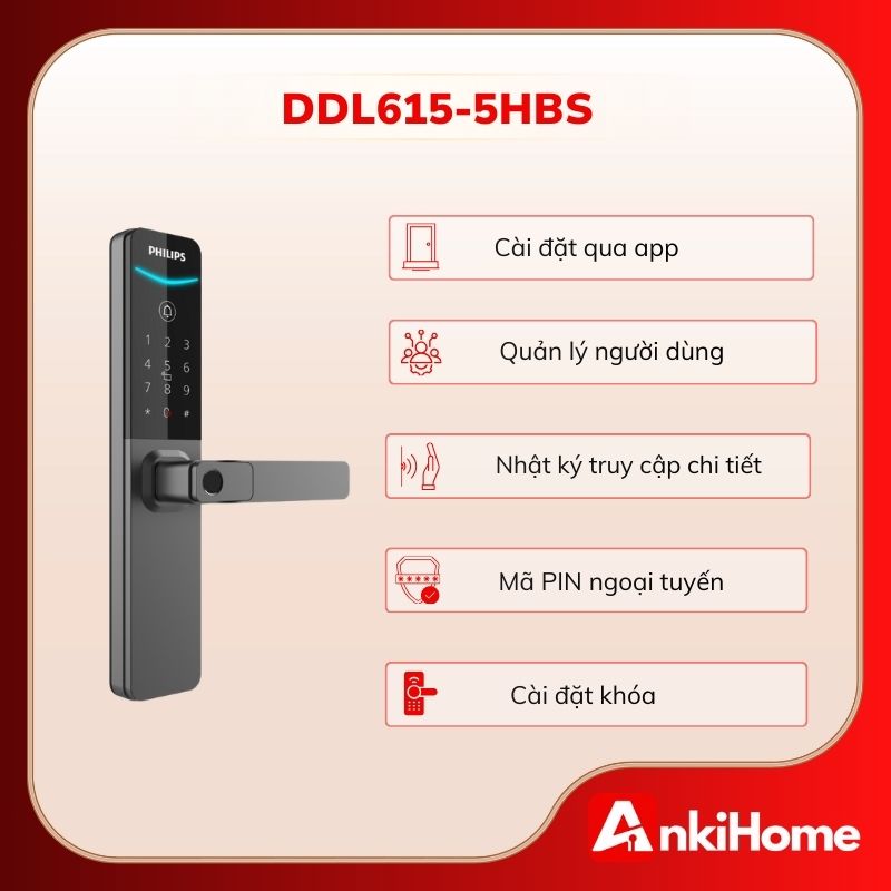 PHILIPS DDL615-5HBS quản lý từ xa tiện lợi qua ứng dụng Philips Home Access