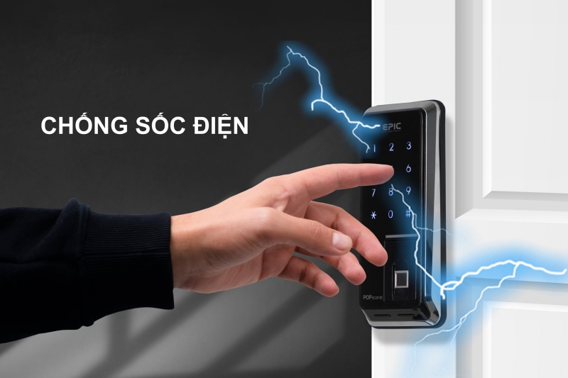 Tính năng chống sốc điện trên khóa điện tử