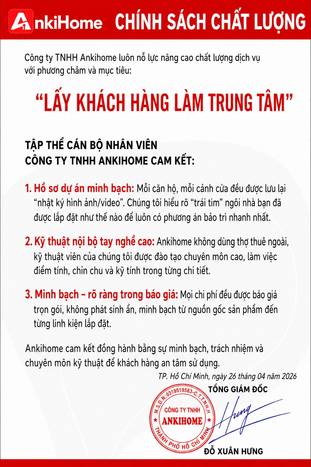 Quy trình lắp đặt - bàn giao Tại Sao Quy Trình Dịch Vụ Là "Vũ khí Chiến Lược" Của Ankihome?