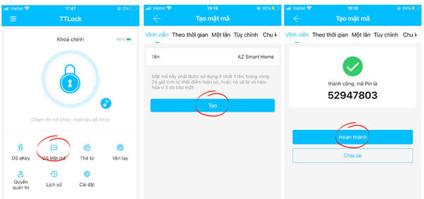 Hướng Dẫn Tạo Mật Khẩu 1 Lần Khóa Vân Tay Trên App TTLOCK