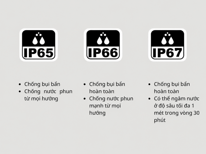 Tiêu Chuẩn Chống Nước IP54, IP65, IP66, IP67 Trên Khóa Điện Tử
