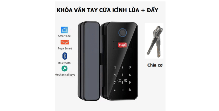 Khóa vân tay cửa kính KB12