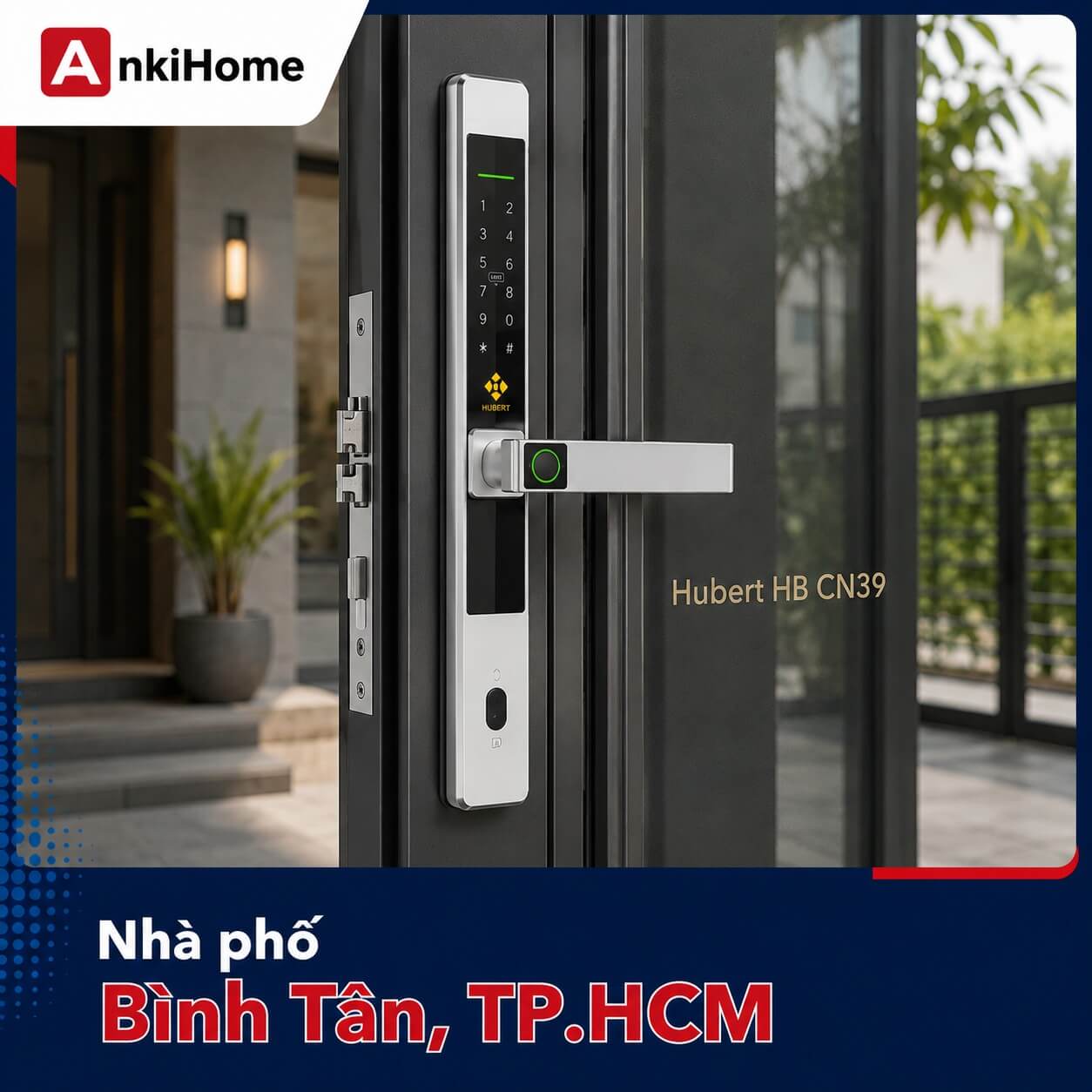 [Nhà phố] Lắp đặt khóa cửa nhôm Hubert HB CN39 tại Bình Tân cũ, TPHCM