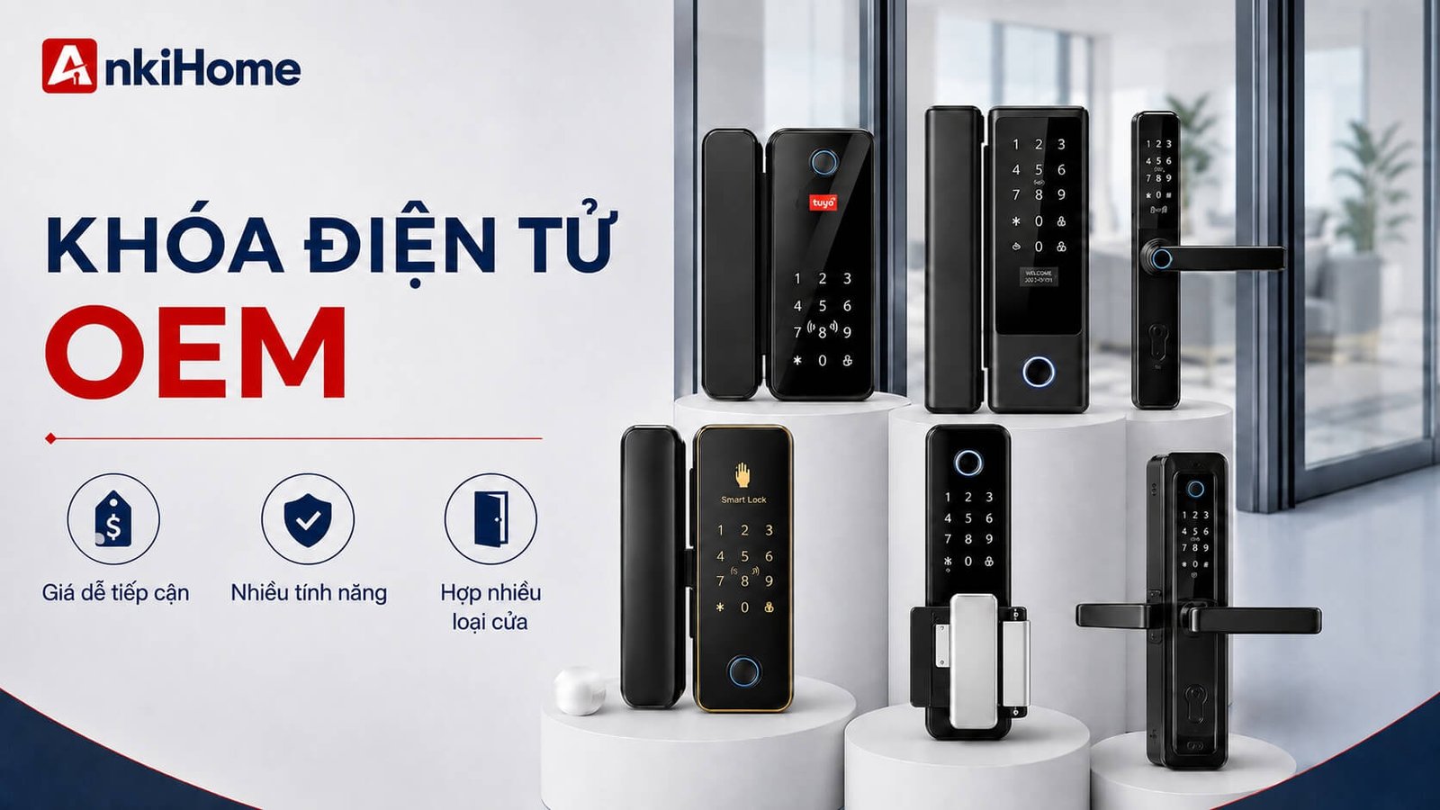 Khóa Điện Tử OEM/ODM Giá Tốt, Đa Tính Năng Cho Nhiều Loại Cửa