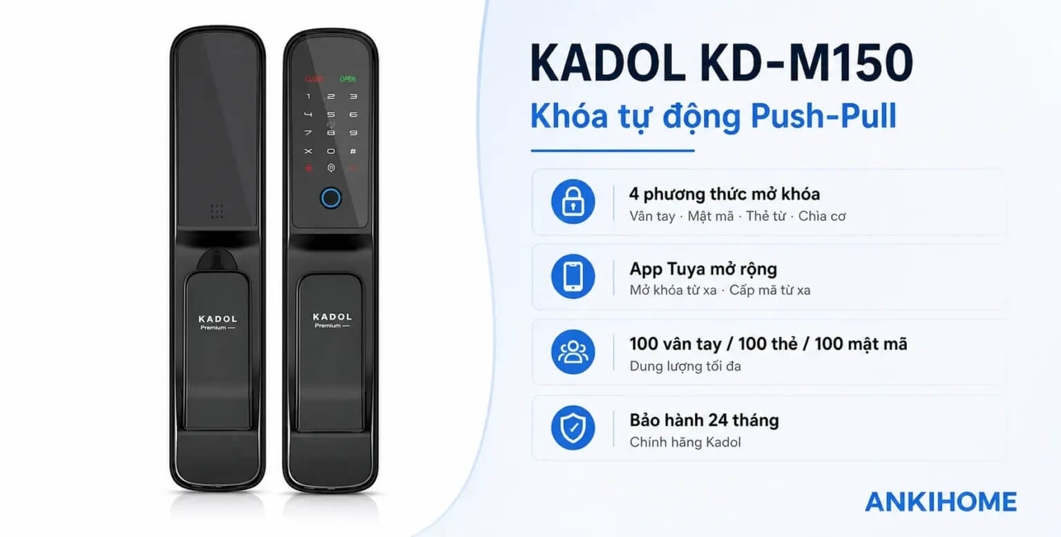 Khóa Điện Tử Thông Minh Kadol Chính Hãng, Giá Tốt, Lắp Đặt Tận Nơi
