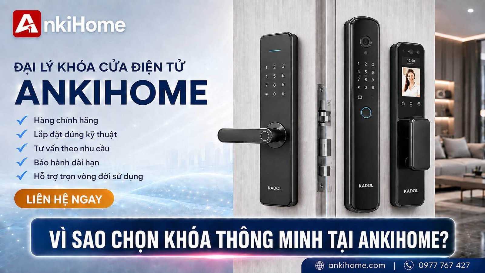 Khóa Điện Tử Thông Minh Kadol Chính Hãng, Giá Tốt, Lắp Đặt Tận Nơi