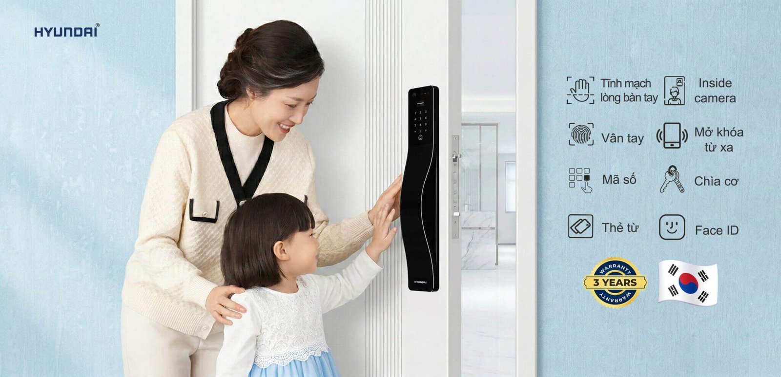Khóa điện tử Hyundai Smart Lock Hàn Quốc – Giá Tốt, Miễn Phí Lắp Đặt