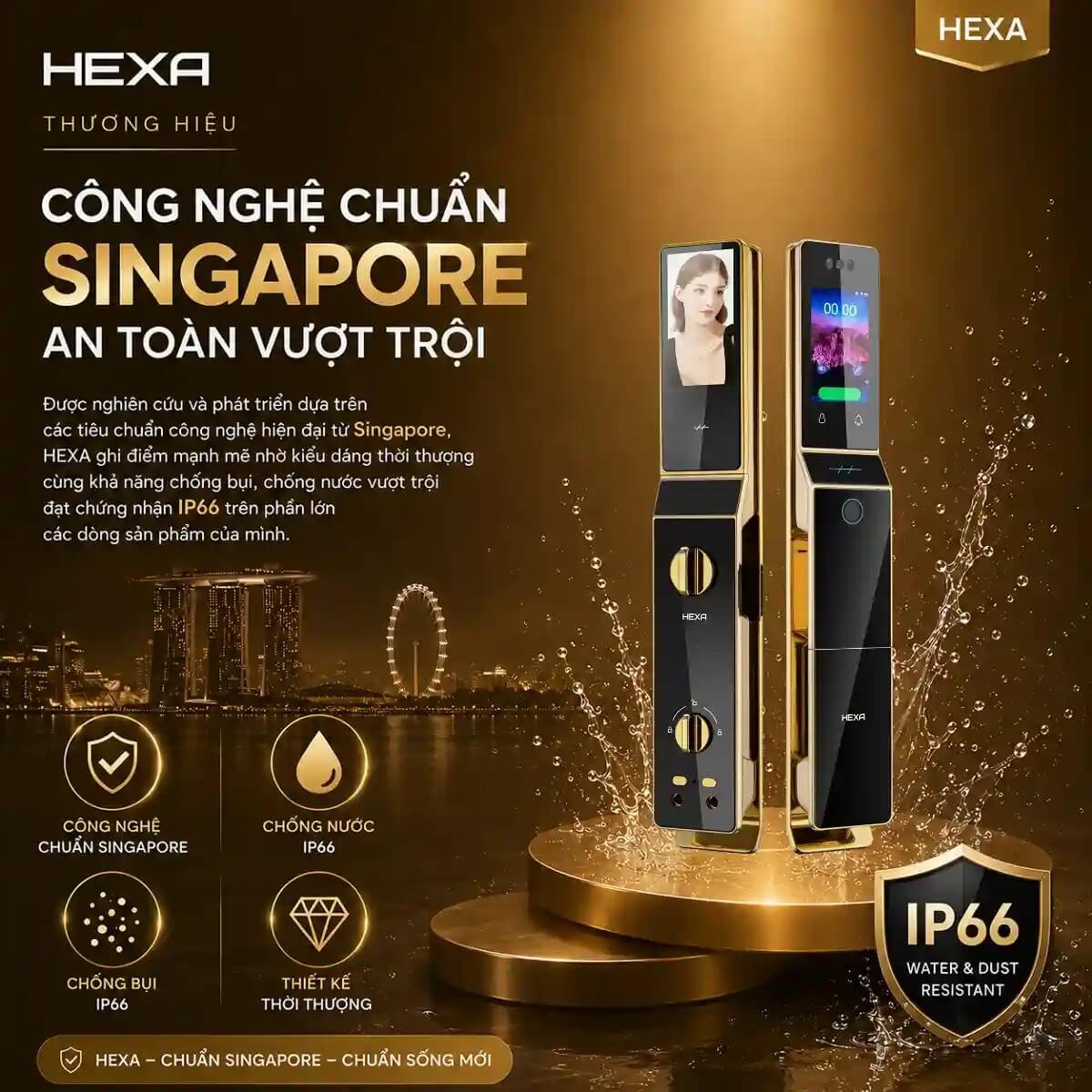 Khóa Cửa Điện Tử Hexa (Singapore) Chính Hãng, Giá Tốt, Miễn Phí Lắp Đặt