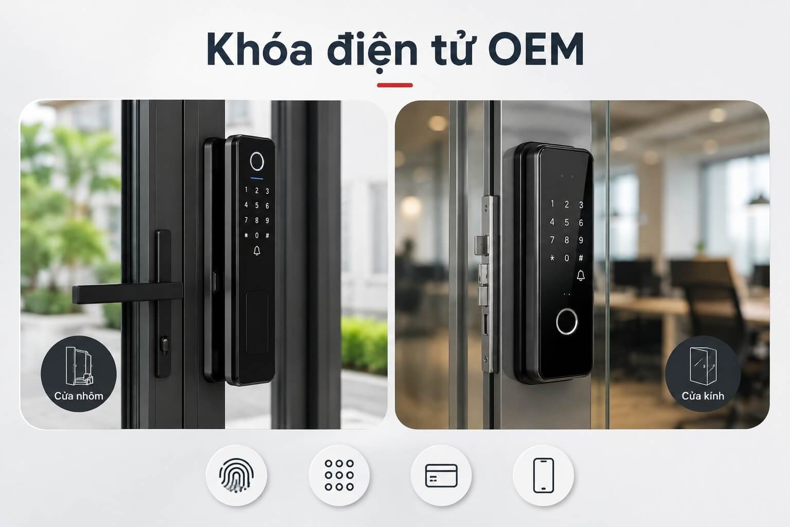Khóa Điện Tử OEM/ODM Giá Tốt, Đa Tính Năng Cho Nhiều Loại Cửa