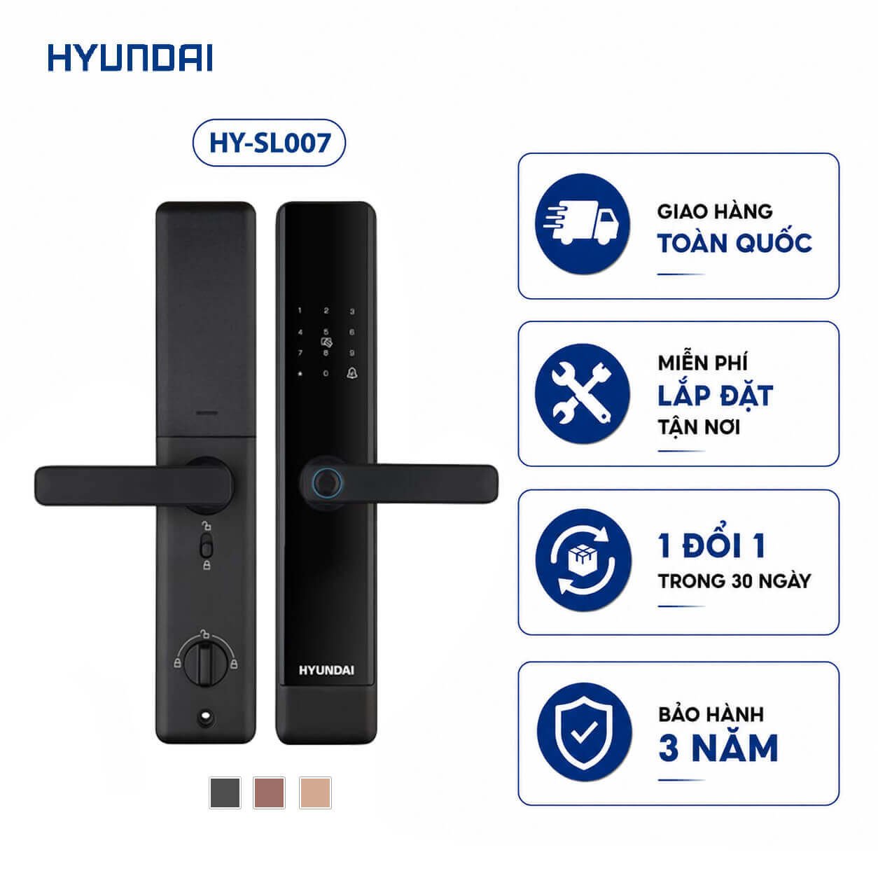 Khóa điện tử Hyundai Smart Lock Hàn Quốc – Giá Tốt, Miễn Phí Lắp Đặt
