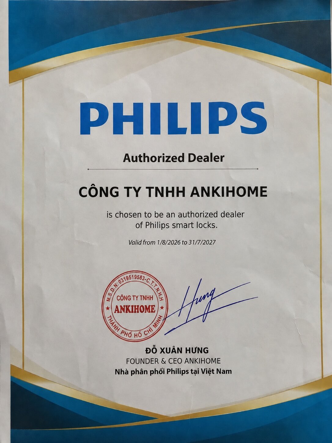 Chứng Nhận Ủy Quyền Các Thương Hiệu Tại ANKIHOME