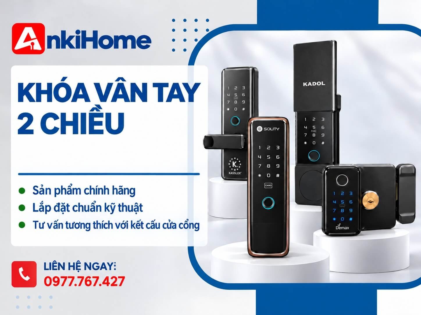 Top 5+ Mẫu Khóa Vân Tay 2 chiều (2 mặt) Chính Hãng Cho Cửa Cổng